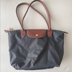 Longchamp Dark Gray and Brown Tote